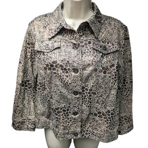 Ruby Road Snake Print Button Front Jacket Sz 14P